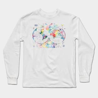 world map vintage Long Sleeve T-Shirt